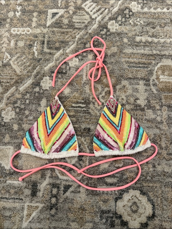 Victoria's Secret Other - Victoria's Secret Multicolor Beaded Triangle Bikini Top
